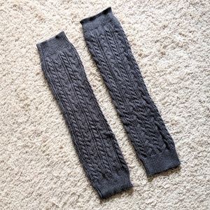 Gray Cable Knit Leg Warmers